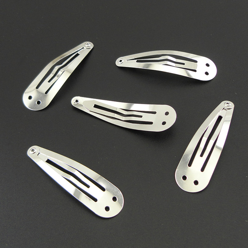 Tie Clip Silver - 100PCS 5.0cm Silver Plain Metal Snap