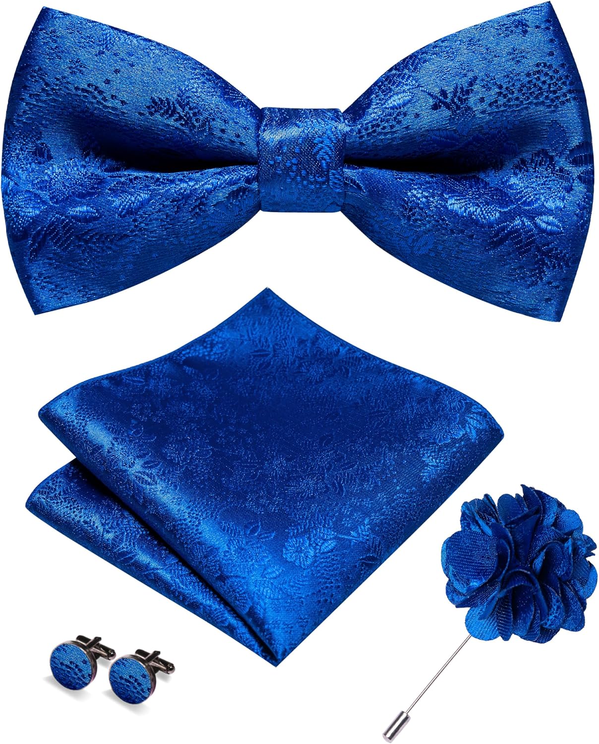 Bow Tie Pre Tied - Floral Pre-tied Bow Tie Set with