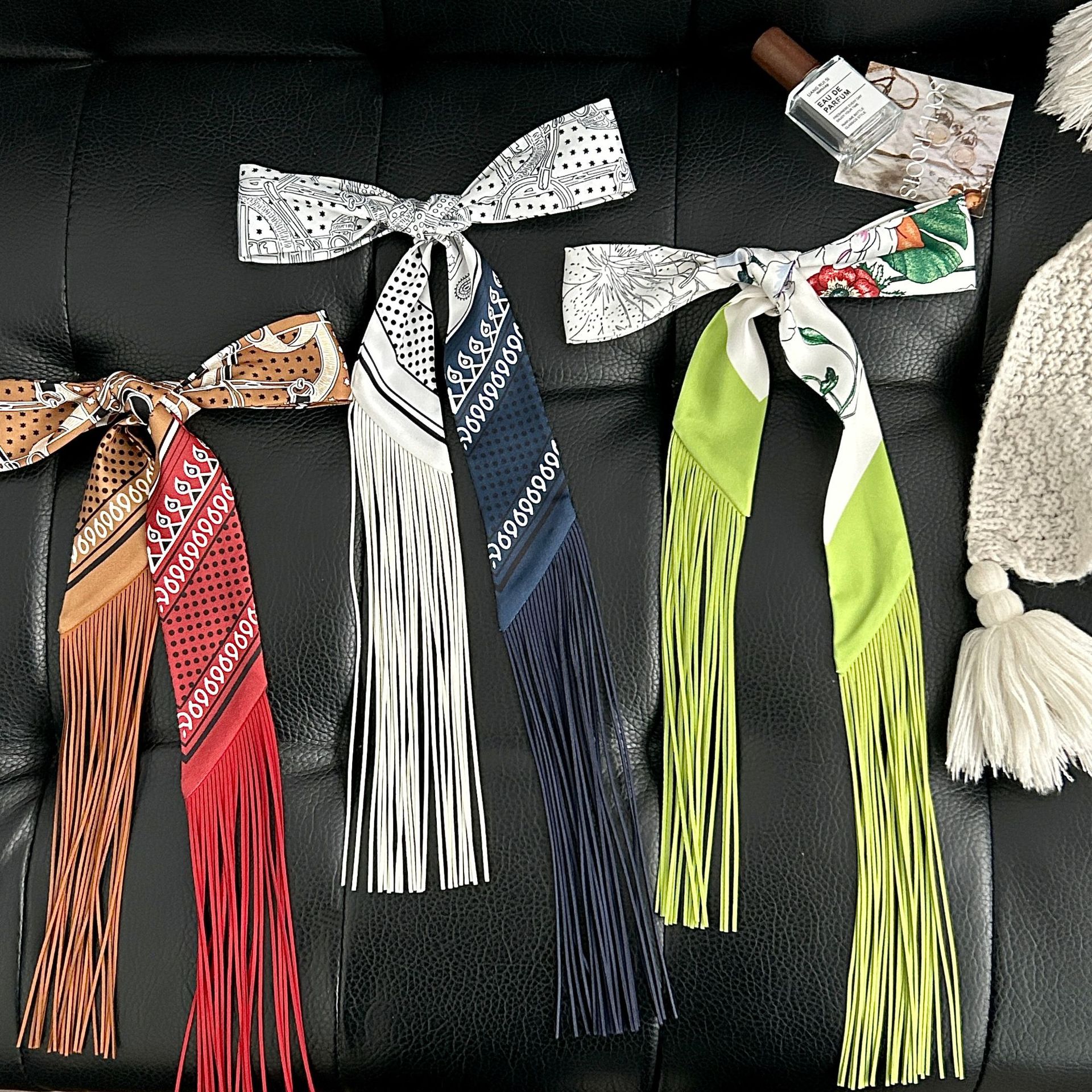 Luxury Tassel Skinny Scarf for - Head Wrap Turban ulasan dan harga
