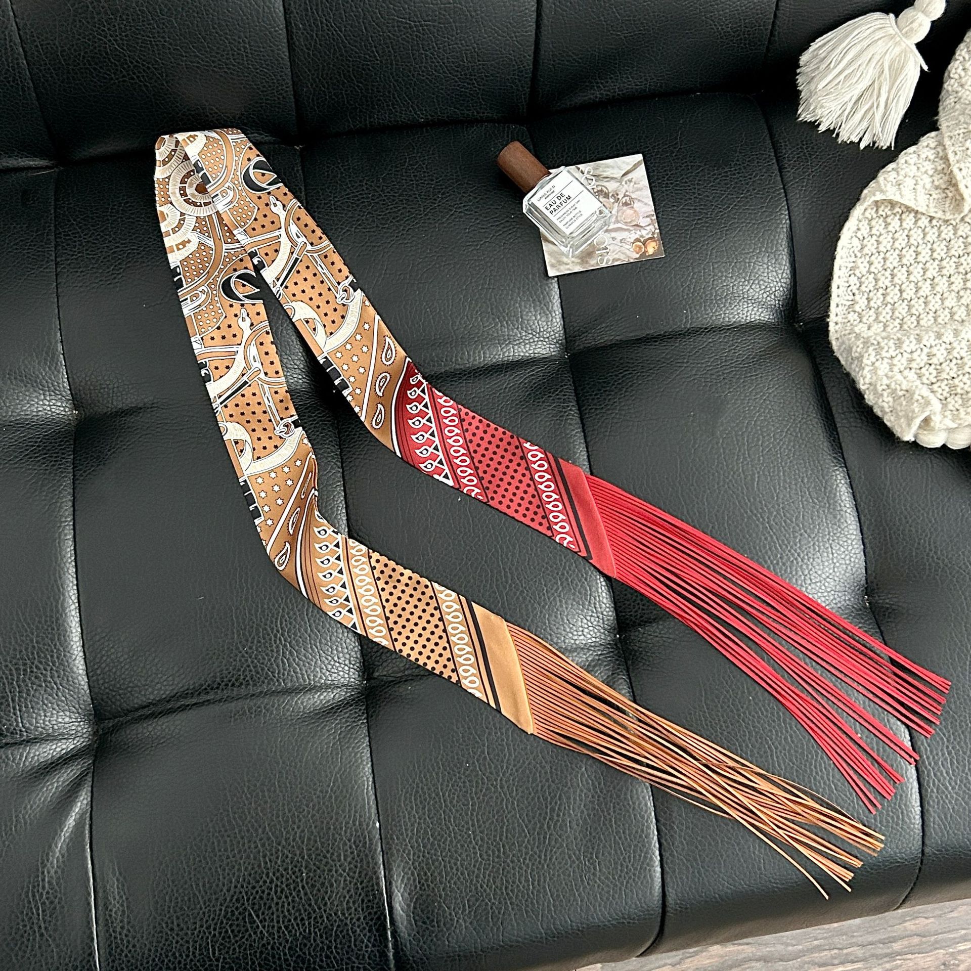 Luxury Tassel Skinny Scarf for - Head Wrap Turban ulasan dan harga