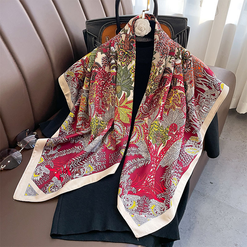 90*90cm Square Scarf Twill Cot - Bandana Cotton ulasan dan harga