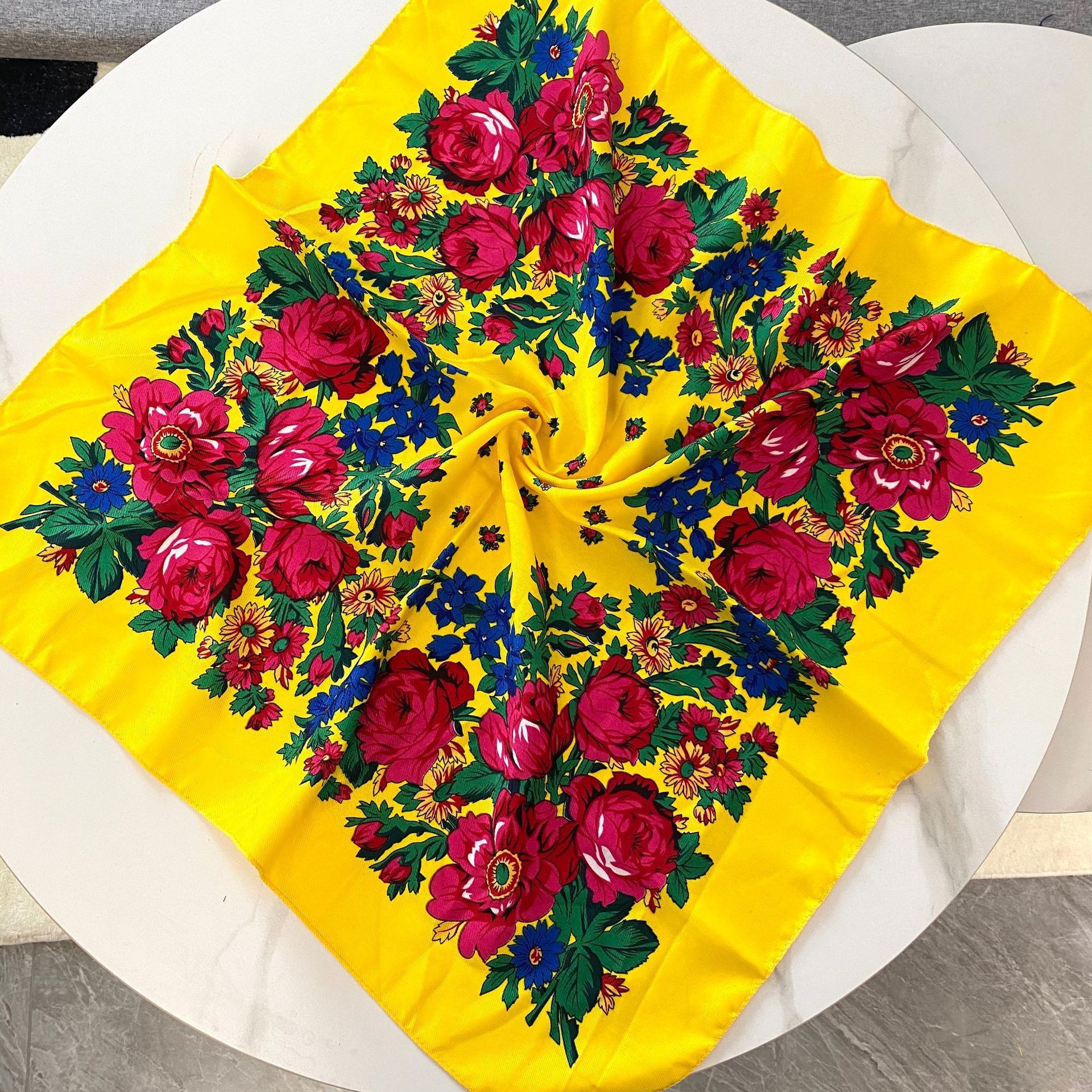 70*70cm Russian Floral Square  - Bandana Cotton ulasan dan harga