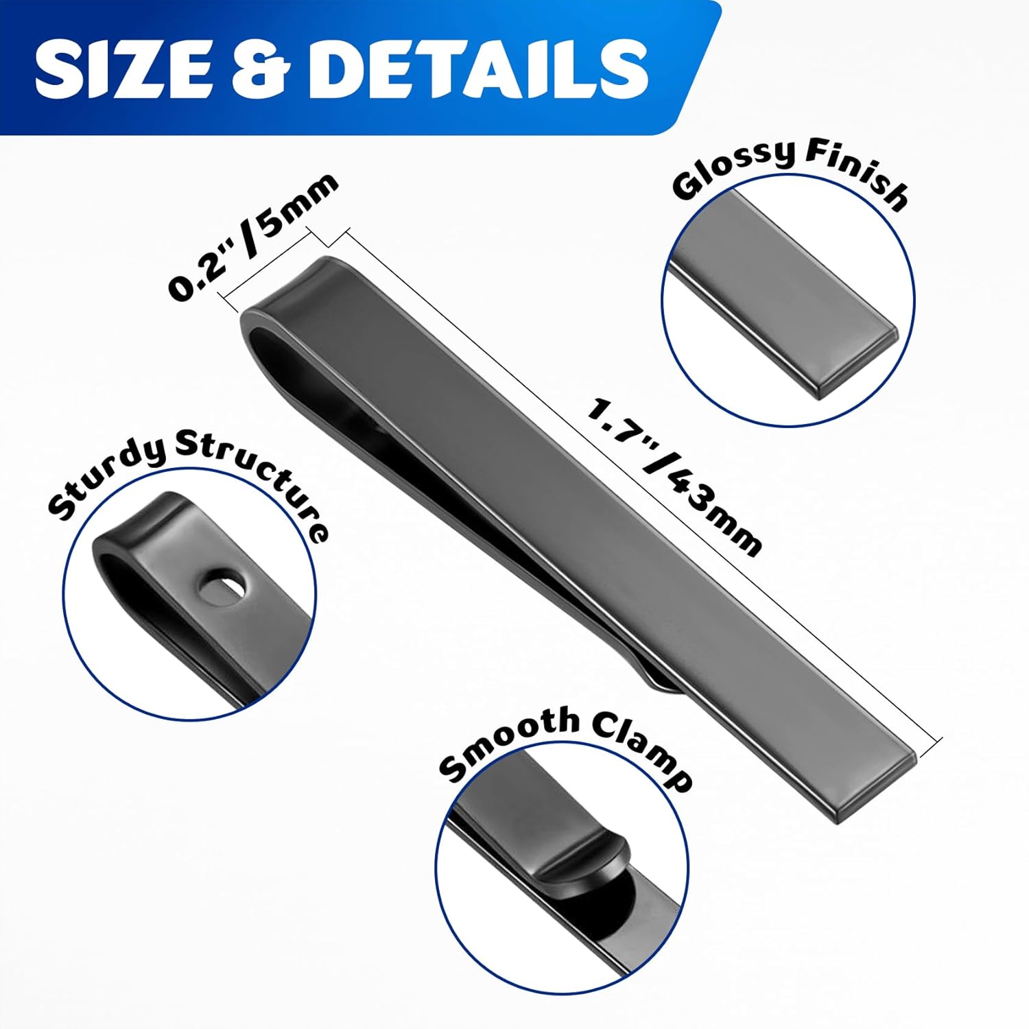 3 Pack Men's Tie Clip for Skin - Skinny Tie Men ulasan dan harga