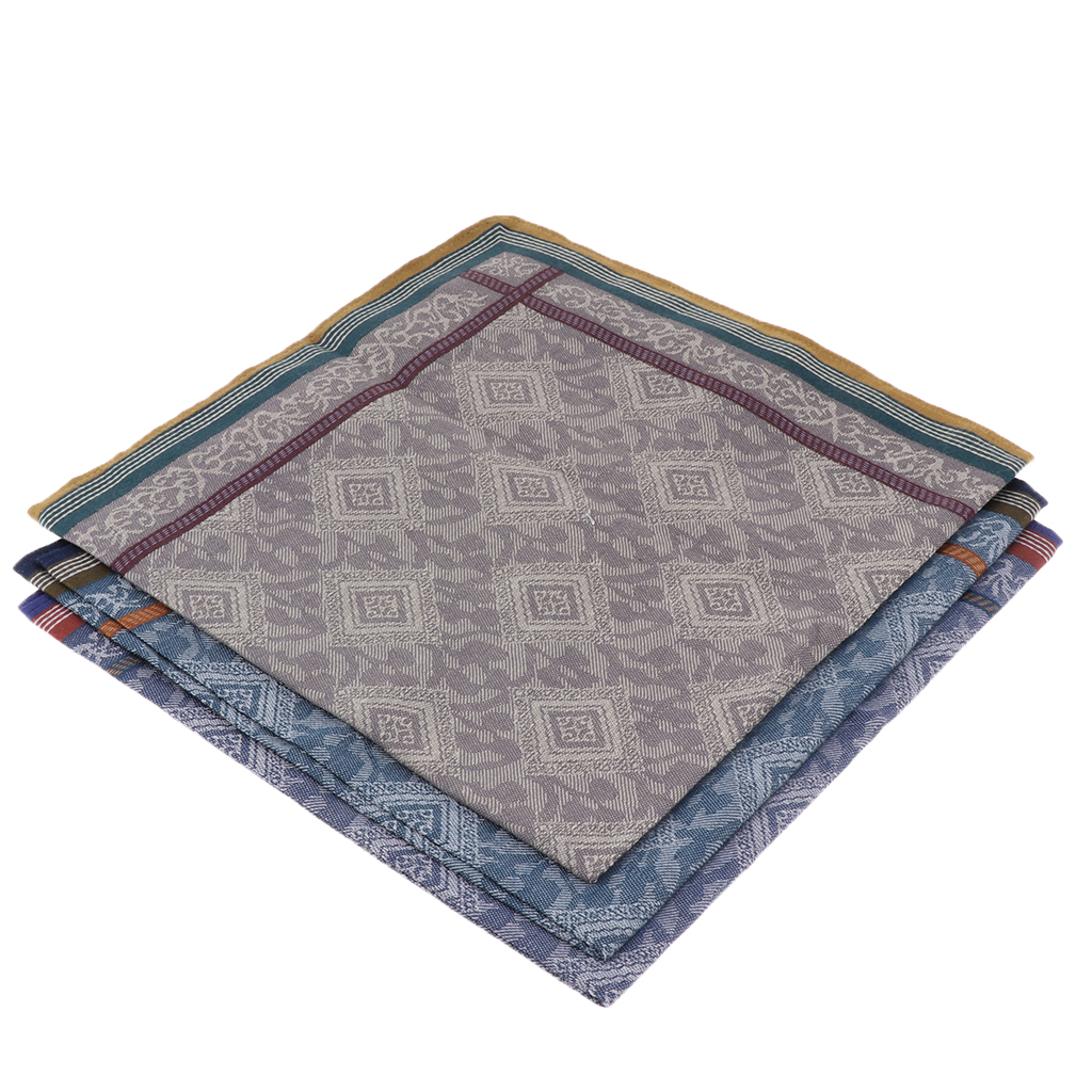 3pcs Classic Mens Plaid Handke - Handkerchief Cotton Men ulasan dan harga