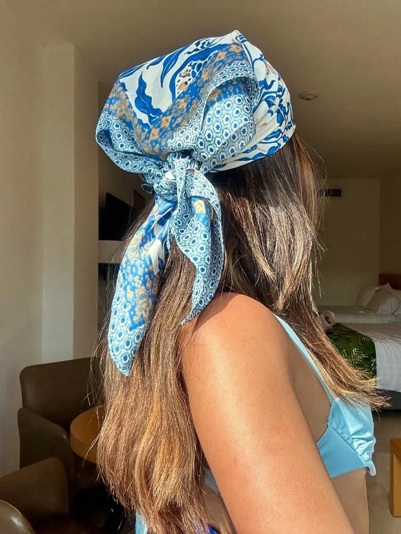 Luxury Brand Bohemia Print Squ - Head Wrap Turban ulasan dan harga