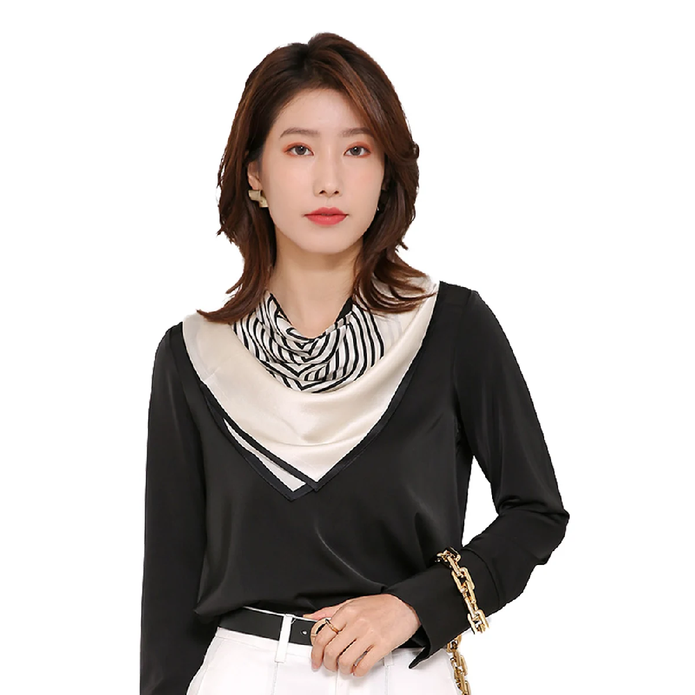 Vintage 100% Silk Scarf Women  - Silk Tie Striped ulasan dan harga