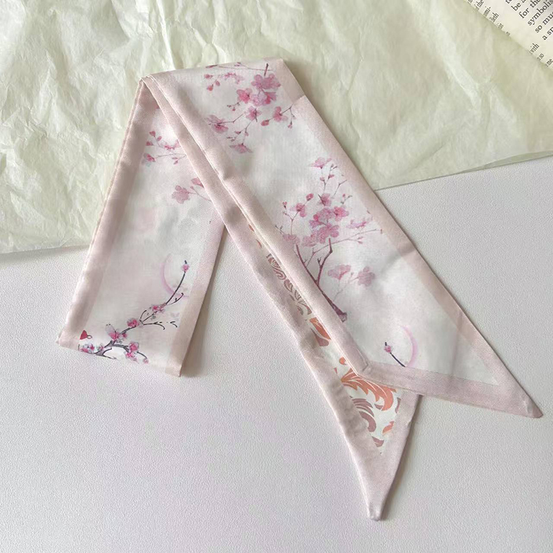 Fashion Women Silk Satin Skinn - Ascot Neck Scarf ulasan dan harga