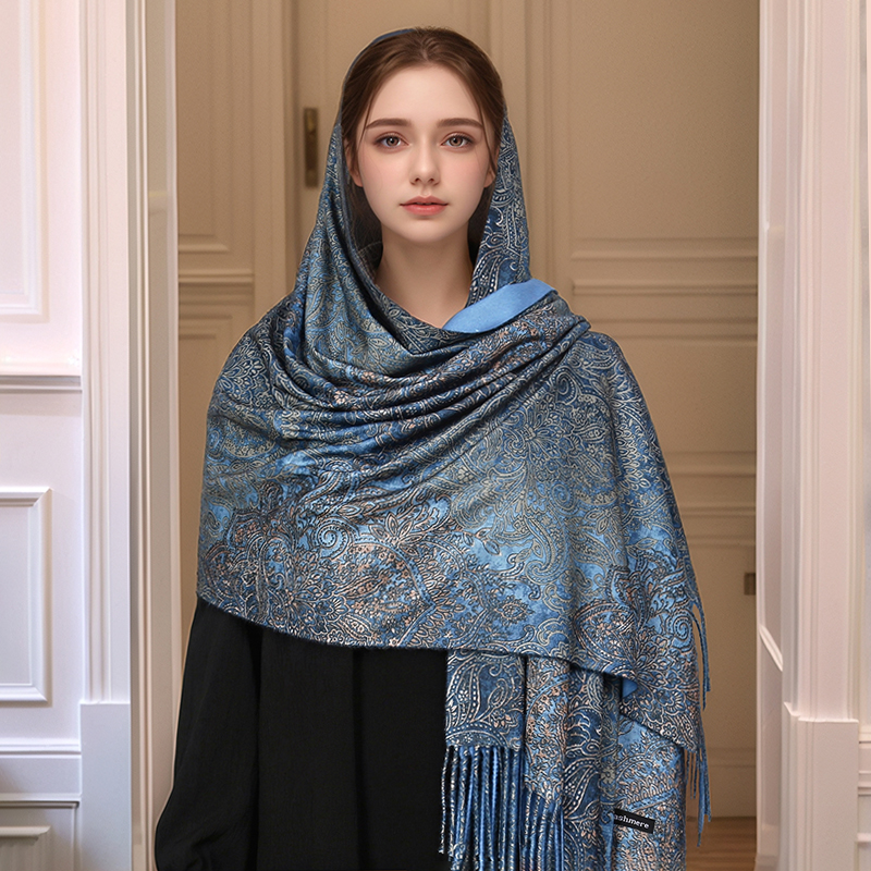 Luxury Paisley Pashmina Shawl  - Woven Scarf Blanket ulasan dan harga