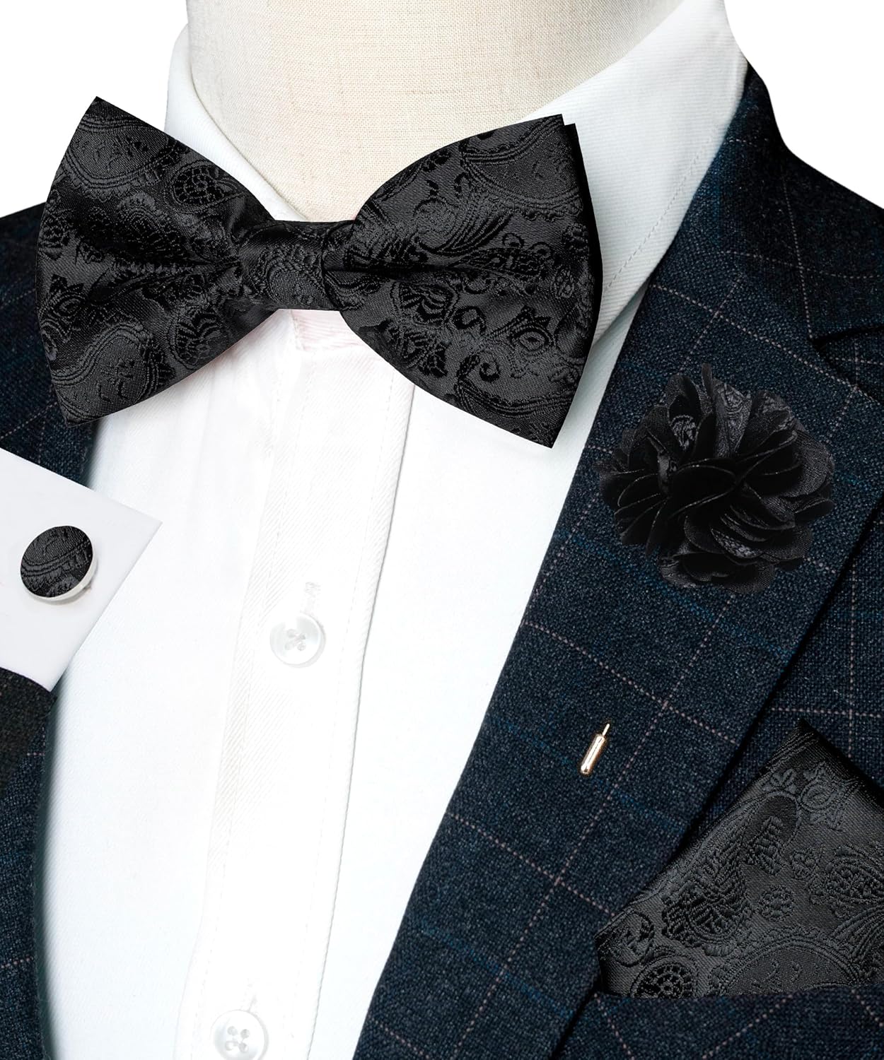 Paisley Pre-tied Bow Tie and P - Pocket Square Set ulasan dan harga
