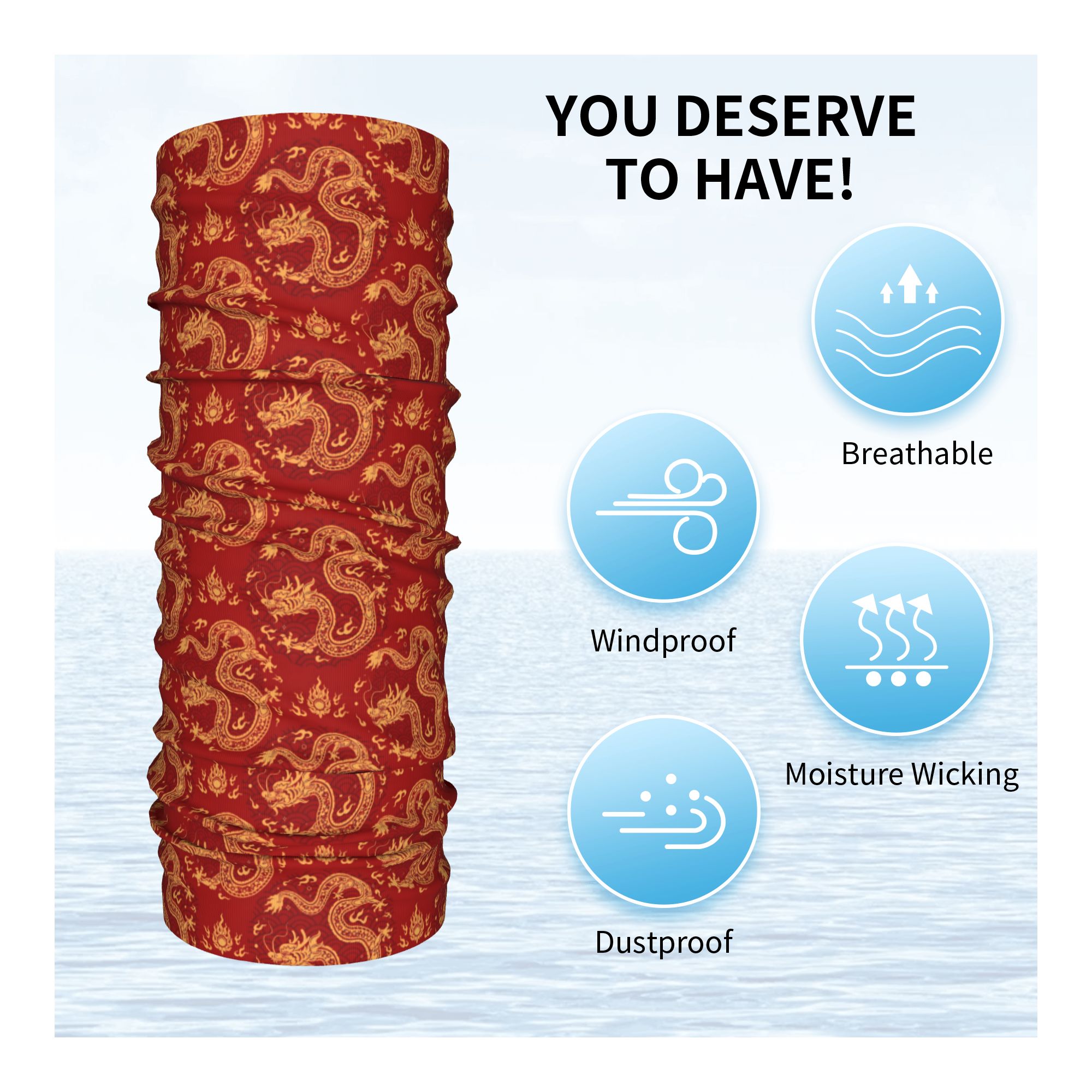 Red Dragon Winter Headband Nec - Neck Warmer Tube ulasan dan harga