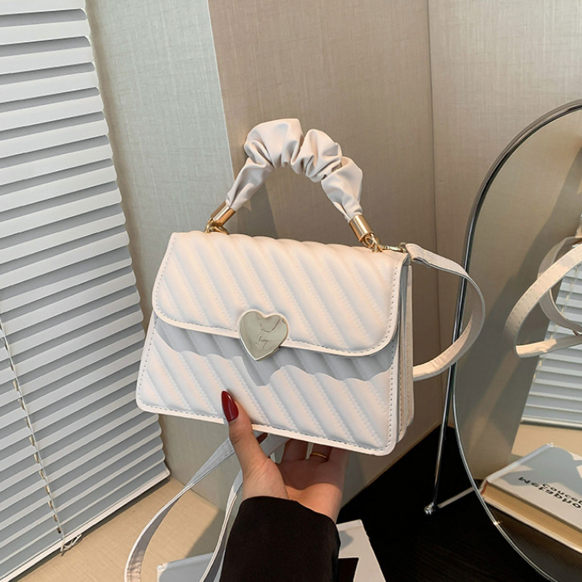 White fashion women's bag simp - Pocket Square Set ulasan dan harga
