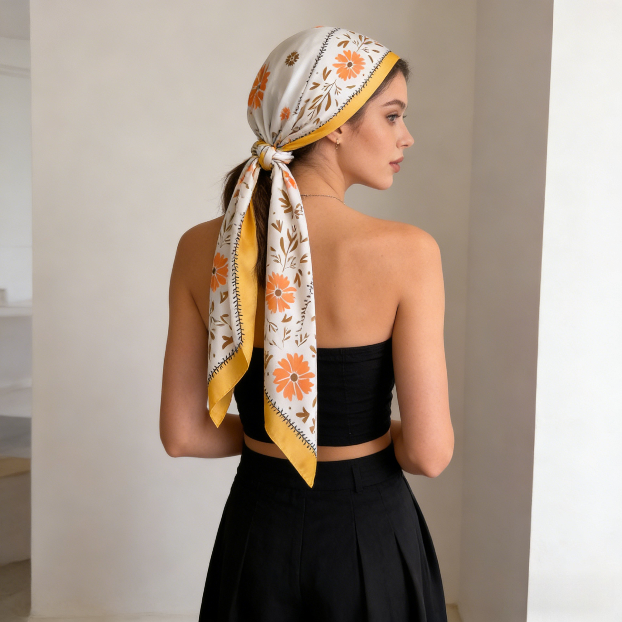 1Pc new printed fashion silk s - Scarf Silk Square ulasan dan harga