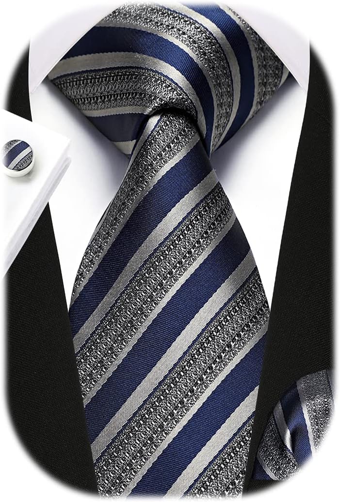 Men's Stripe Tie & Pocket Squa - Pocket Square Set ulasan dan harga
