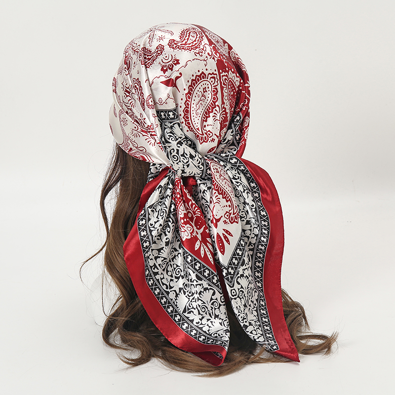 Satin Square Scarf Women Musli - Scarf Silk Square ulasan dan harga