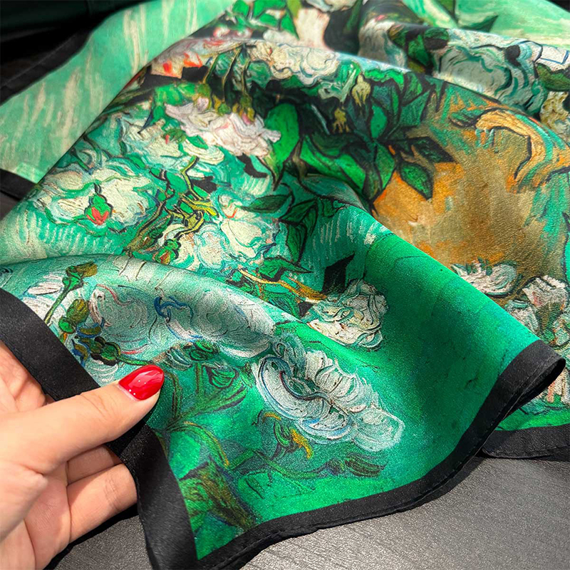 100% Silk Scarf Bandana Women  - Scarf Silk Square ulasan dan harga