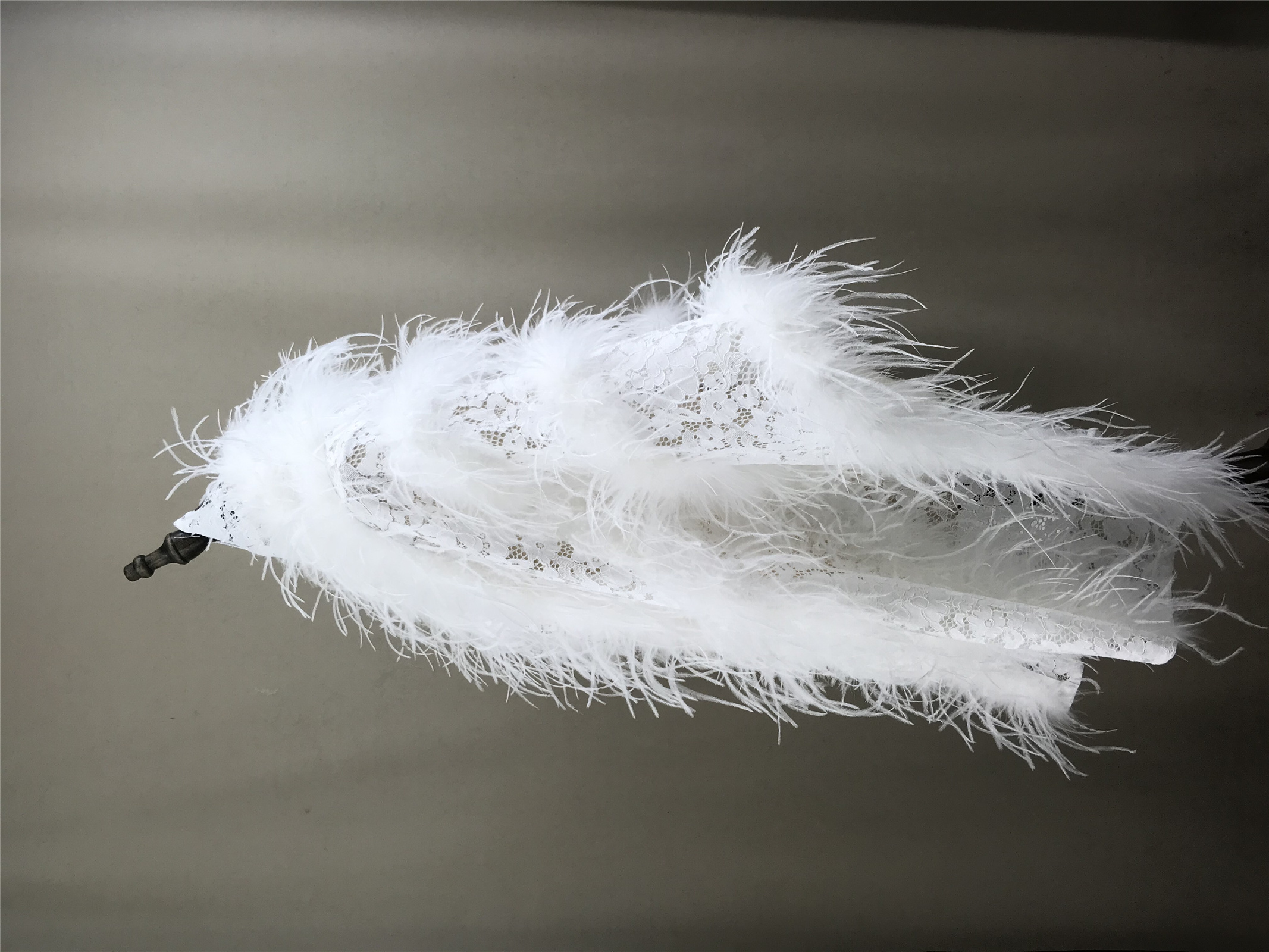Real Ostrich Feather Lace Shaw - Stole Wedding Shawl ulasan dan harga