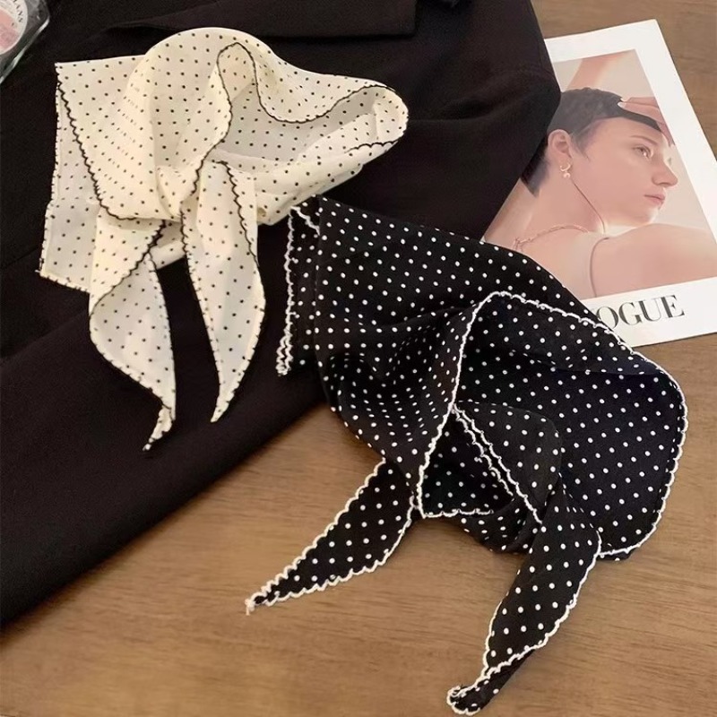 Black White Polka Dot Scarf fo - Ascot Neck Scarf ulasan dan harga