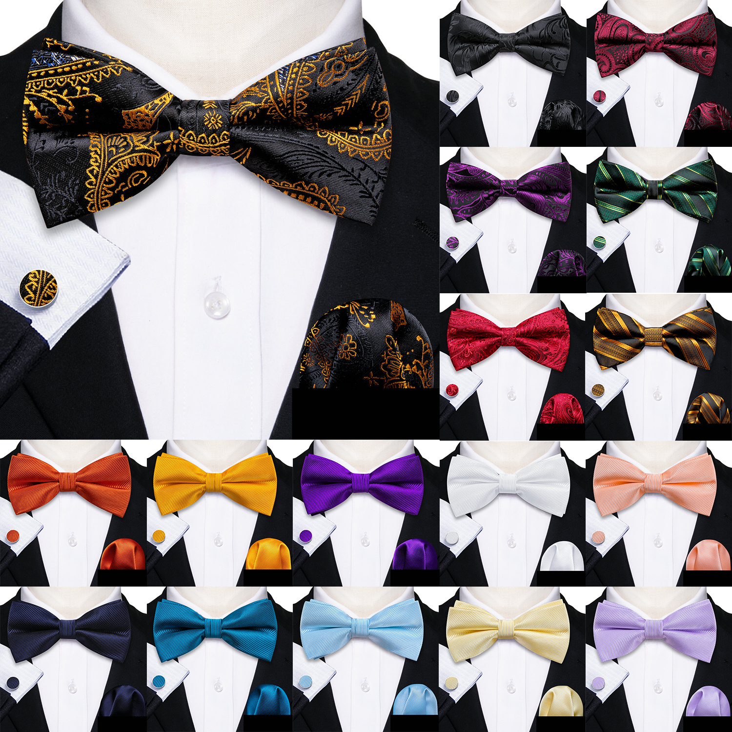 Barry.Wang Silk Mens Bow Tie B - Bow Tie Pre Tied ulasan dan harga