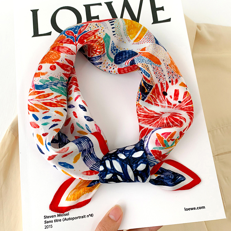 53cm Square Silk Scarf Women N - Scarf Silk Square ulasan dan harga