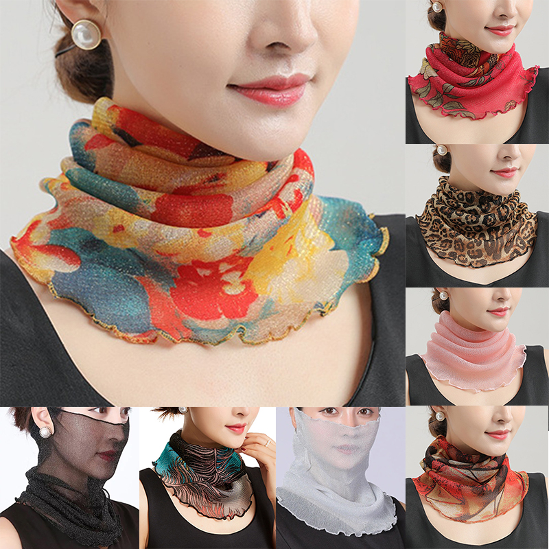 Spring Summer Chiffon Neck Col - Silk Neck Scarf ulasan dan harga