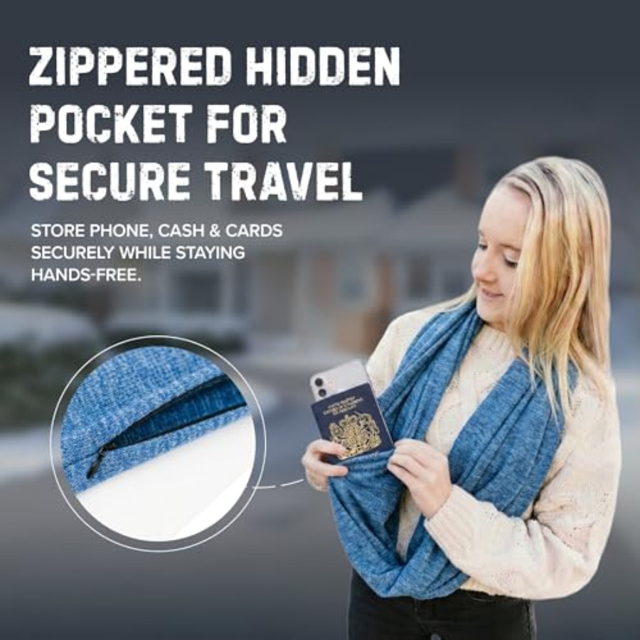 Infinity Travel Scarf Loop wit - Infinity Scarf Knit ulasan dan harga