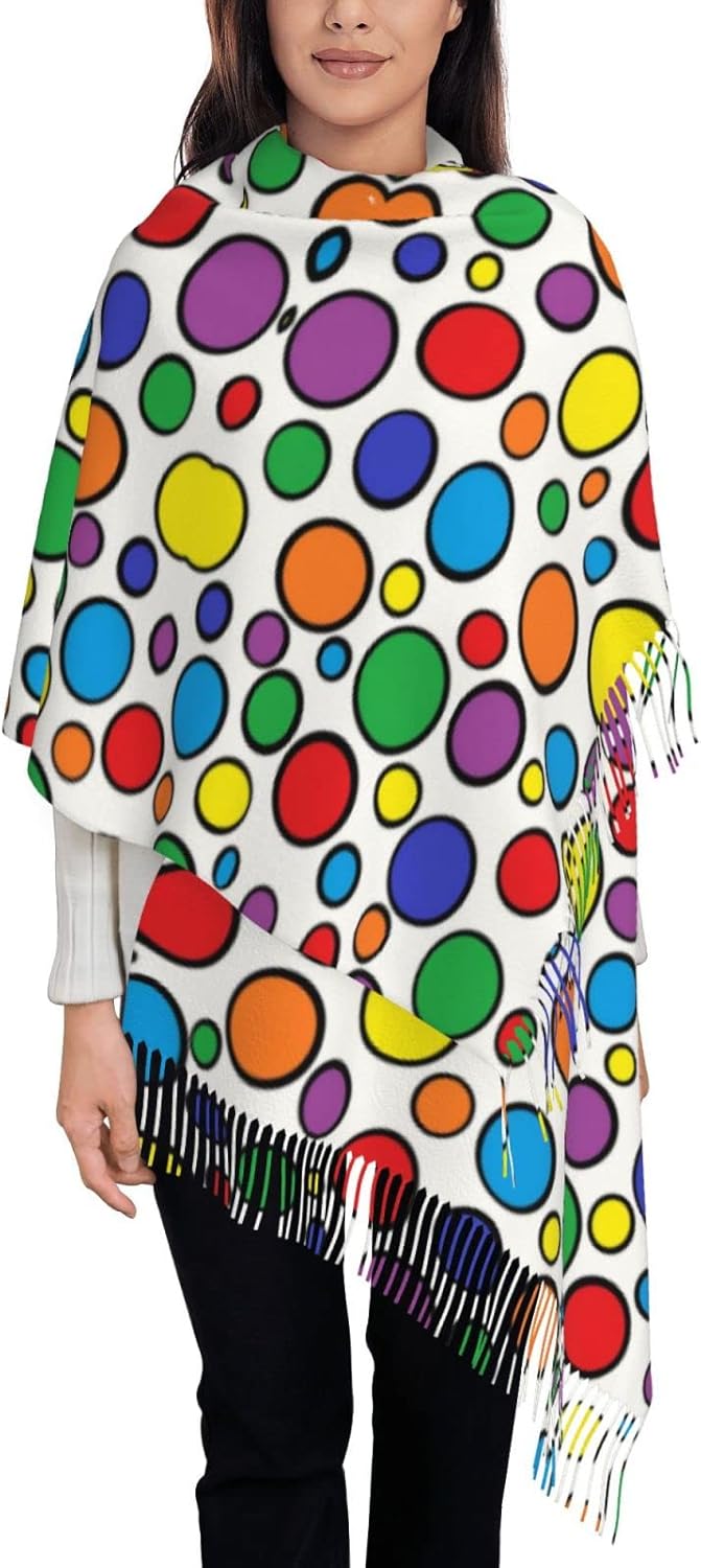 Colorful Circles Women's Scarf - Stole Wedding Shawl ulasan dan harga