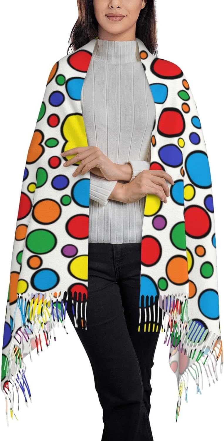 Colorful Circles Women's Scarf - Stole Wedding Shawl ulasan dan harga