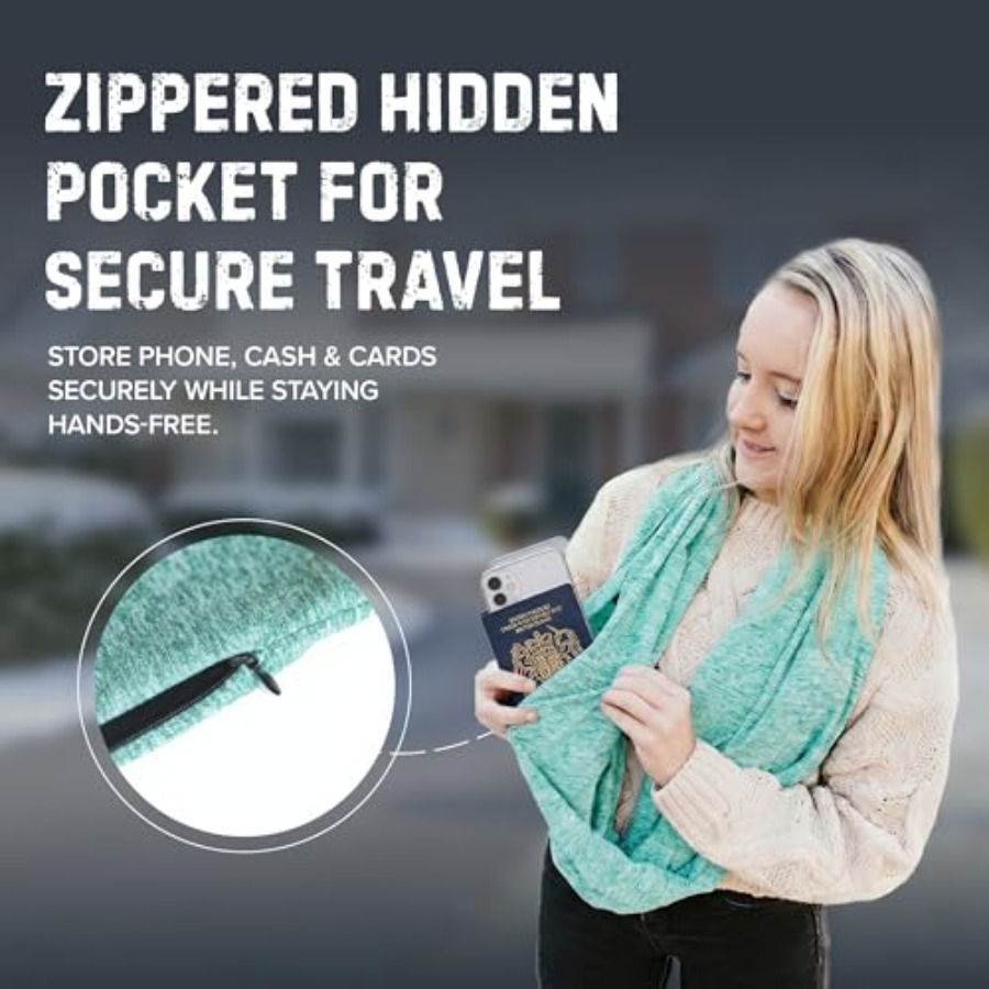 Infinity Travel Scarf Loop wit - Infinity Scarf Knit ulasan dan harga