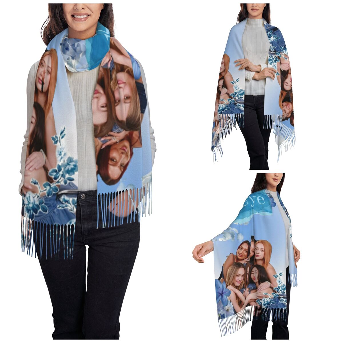 Katseye Kpop Scarf for Women W - Pashmina Wrap Large ulasan dan harga