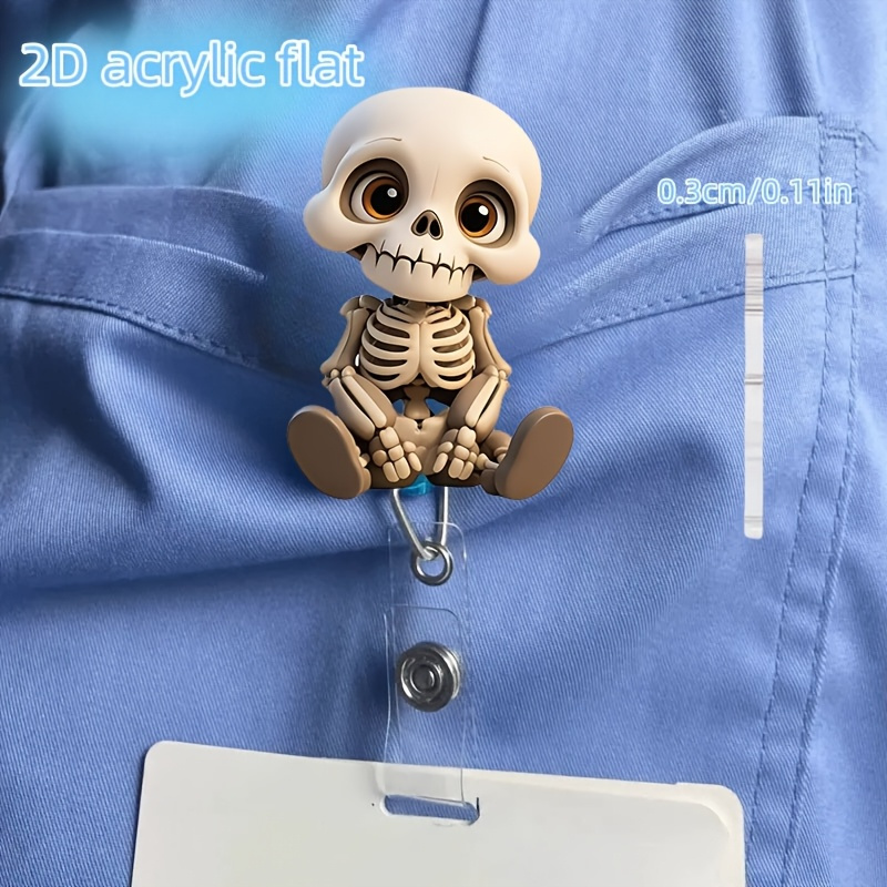 2D Flat, Acrylic Dazed Skull H - Lanyard Badge Holder ulasan dan harga