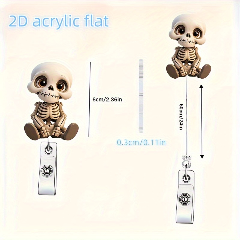 2D Flat, Acrylic Dazed Skull H - Lanyard Badge Holder ulasan dan harga