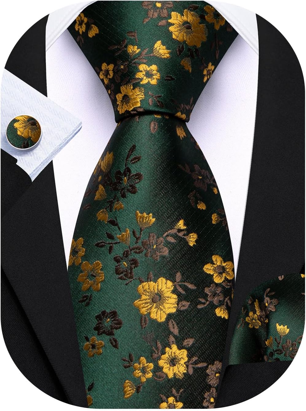 Men's Floral Paisley Silk Tie  - Pocket Square Set ulasan dan harga